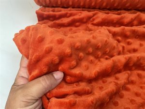 Minky fleece - brændt orange med dutter